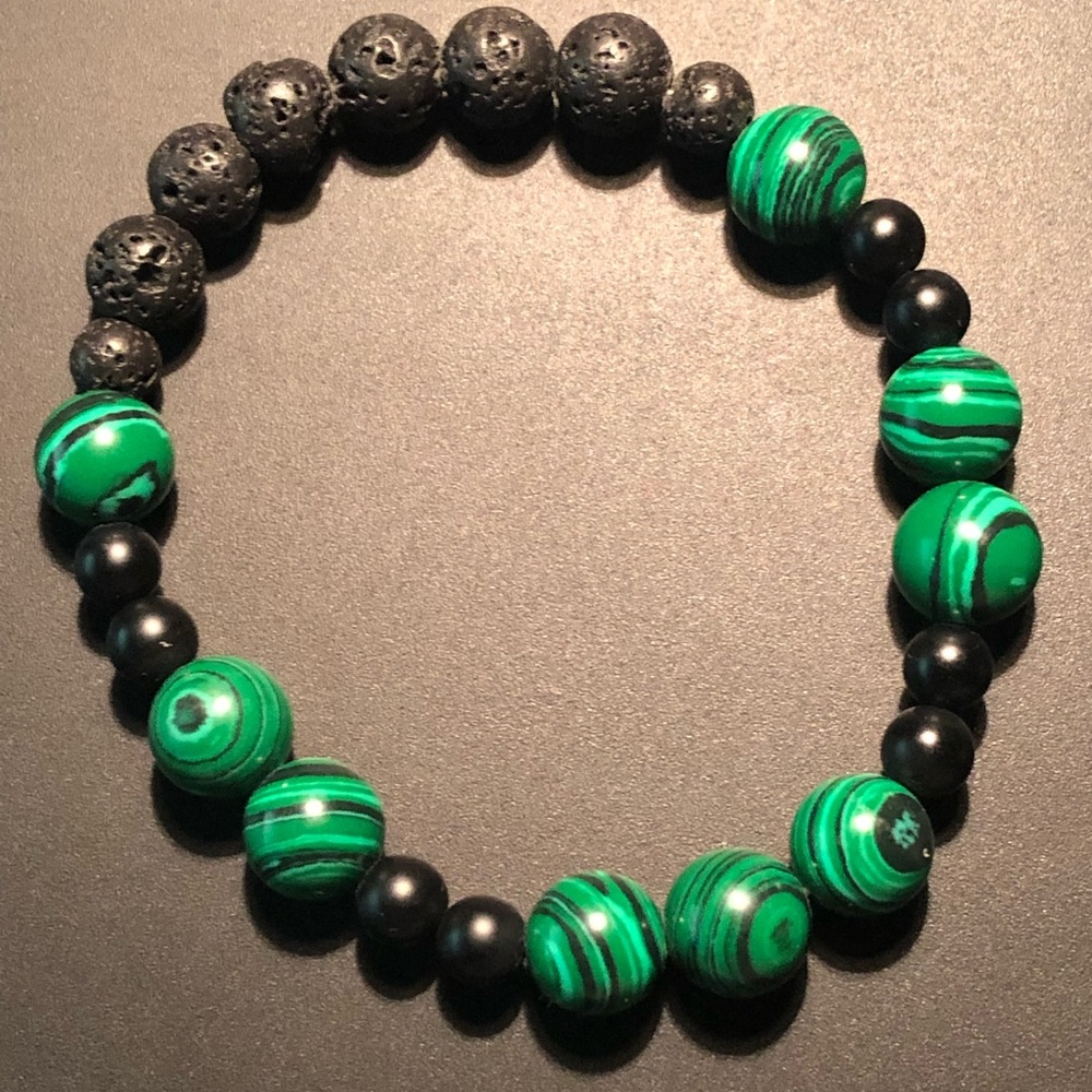 Malachite x Lava Stone x Onyx Bracelet